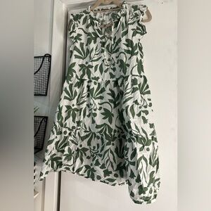 Green and White Floral Dress